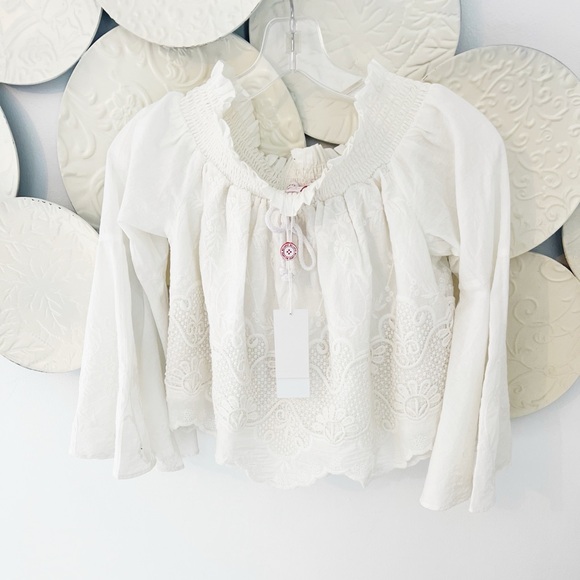 Red Carter Tops - NWT Red Carter Off Shoulder Embroidered Blouse